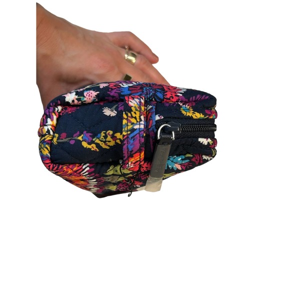 Vera Bradley Midnight Wildflowers Medium Cosmetic Bag & Travel Mirror NWT RARE - Picture 8 of 15